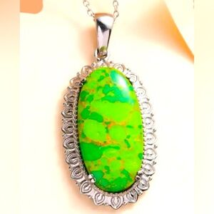 Mojave Green Turquoise Pendant Necklace